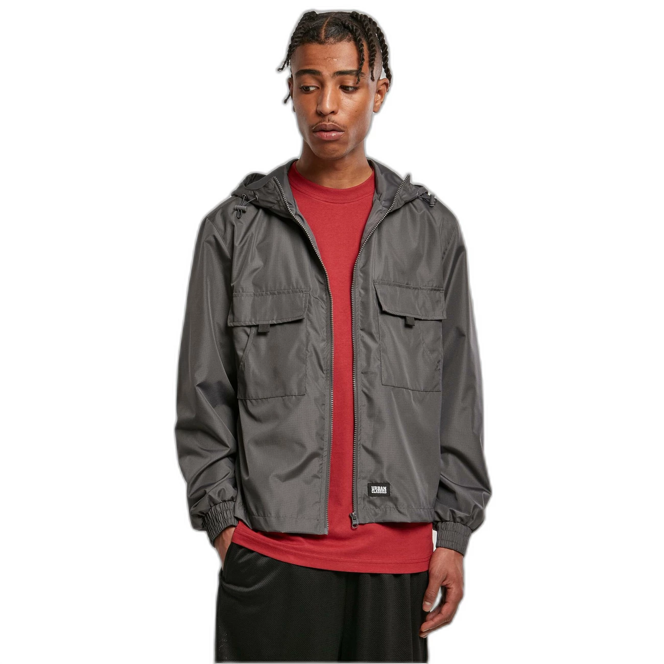 Grosses soldes 😀 Mode- Lifestyle Homme Urban Classics Veste Imperméable D'été Courte Urban Classics NOIR ✨ 2 Grosses soldes 😀 Mode- Lifestyle Homme Urban Classics Veste Imperméable D'été Courte Urban Classics NOIR ✨ – Image 2