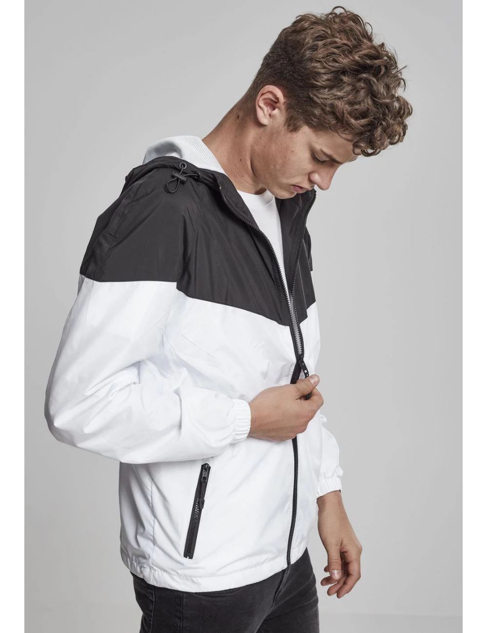 Coupon ⭐ Mode Homme Urban Classics Coupe-vent Zippé Bicolore NOIR 👍 3 Coupon ⭐ Mode Homme Urban Classics Coupe-vent Zippé Bicolore NOIR 👍 – Image 3