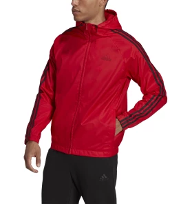 Coupon 🌟 Mode- Lifestyle Homme Adidas Veste Adidas Essentials 3-stripes Woven ROUGE ⌛
