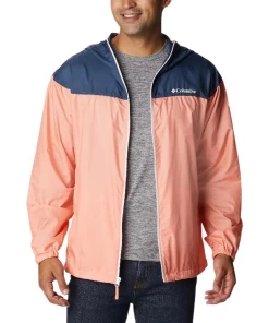 Le moins cher 😉 Randonnee Pedestre Homme Columbia Veste Coupe Vent Columbia Flash Challenger Novelty BLEU 🔔