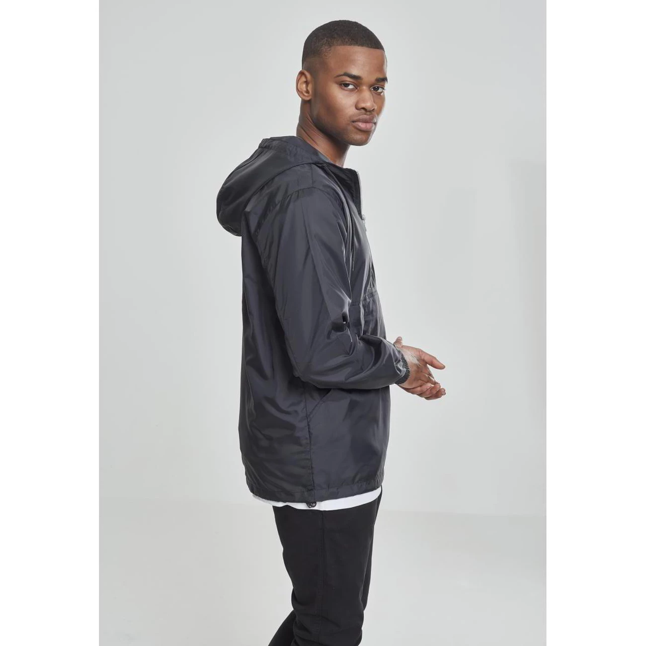 Meilleure vente 😉 Mode- Lifestyle Homme Urban Classics Coupe Vent Urban Classic Pull Basic NOIR 👍 6 Meilleure vente 😉 Mode- Lifestyle Homme Urban Classics Coupe Vent Urban Classic Pull Basic NOIR 👍 – Image 6