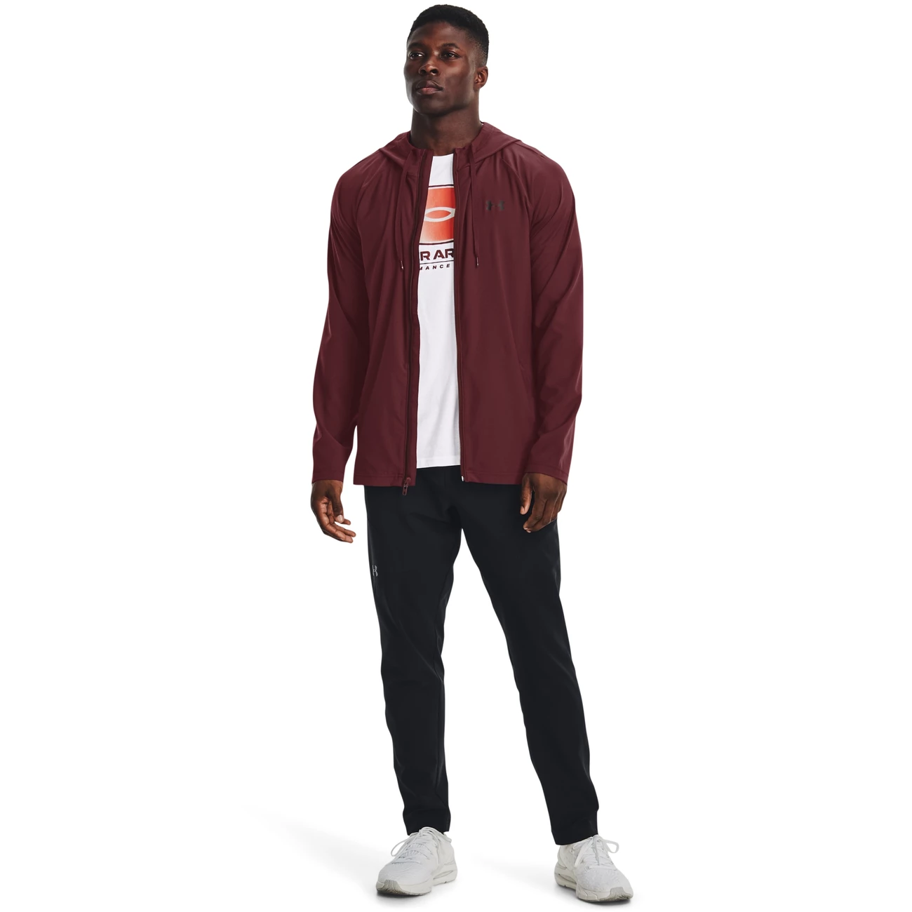 Promo 👏 Mode- Lifestyle Homme Under Armour Veste Imperméable Tissé Under Armour Perforated ROUGE 👏 2 Promo 👏 Mode- Lifestyle Homme Under Armour Veste Imperméable Tissé Under Armour Perforated ROUGE 👏 – Image 2