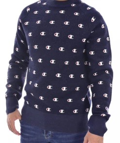Meilleure vente 🎉 Loisirs Homme Champion Pull Laine Print Logos - Champion - Homme BLEU 😉