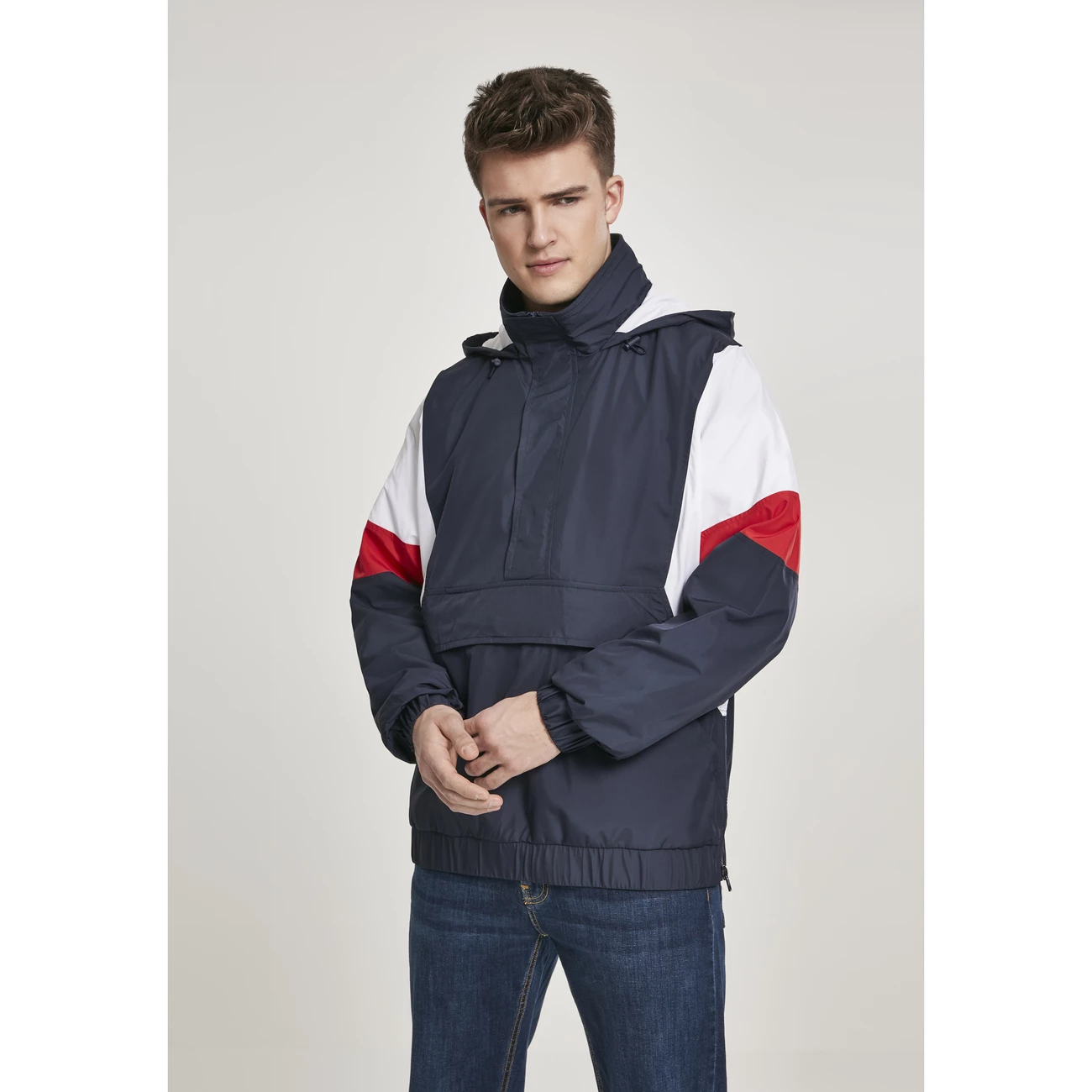 Tout neuf 🔔 Mode- Lifestyle Homme Urban Classics Parka Urban Classic Light 3-tone Pull Over BLEU ❤️ 6 Tout neuf 🔔 Mode- Lifestyle Homme Urban Classics Parka Urban Classic Light 3-tone Pull Over BLEU ❤️ – Image 6