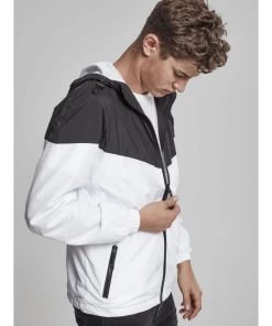 Coupon ⭐ Mode Homme Urban Classics Coupe-vent Zippé Bicolore NOIR 👍