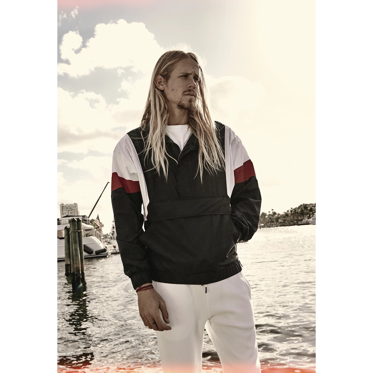 Tout neuf 🔔 Mode- Lifestyle Homme Urban Classics Parka Urban Classic Light 3-tone Pull Over BLEU ❤️ 2 Tout neuf 🔔 Mode- Lifestyle Homme Urban Classics Parka Urban Classic Light 3-tone Pull Over BLEU ❤️ – Image 2