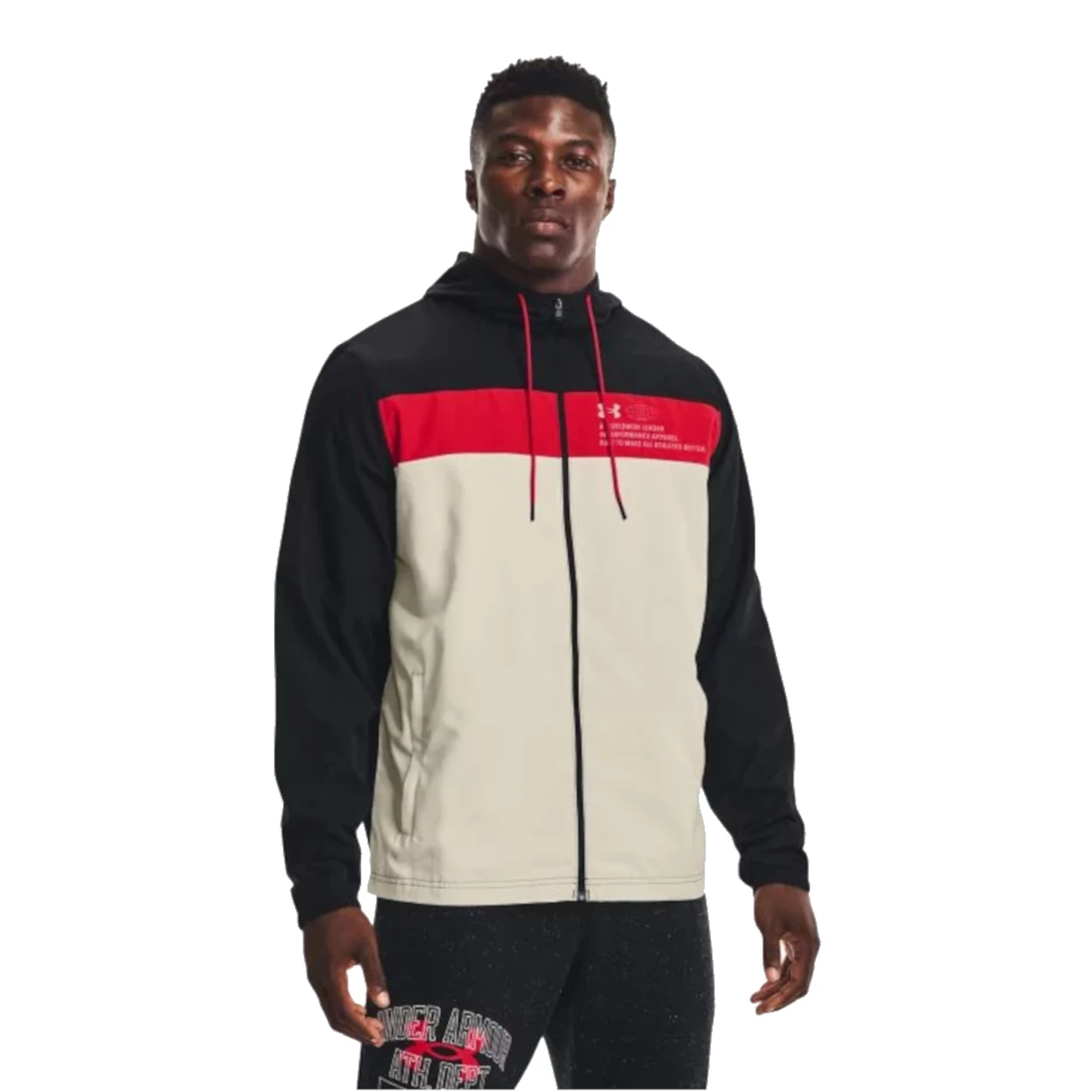 Offres 🤩 Mode- Lifestyle Homme Under Armour Under Armour Sportstyle Athletic Windbreaker Jacket 1370358-001 BEIGE 🎁 3 Offres 🤩 Mode- Lifestyle Homme Under Armour Under Armour Sportstyle Athletic Windbreaker Jacket 1370358-001 BEIGE 🎁 – Image 3