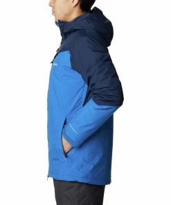 Vente flash 👍 Randonnee Pedestre Homme Columbia Veste Imperméable Columbia Iceberg Point BLEU 😀